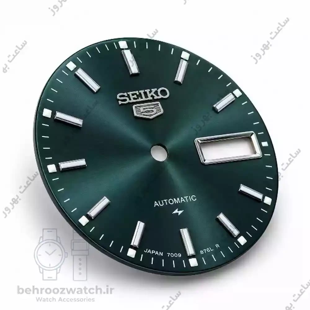صفحه ساعت سیکو ۵ سبز زمردی تیره کالیبر ۷۰۰۹ — تصویر ۲