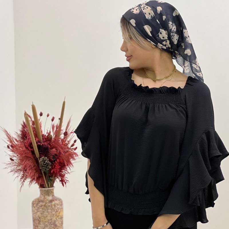 شومیز ابروبادی آستین کلوش کد 434 — تصویر ۶
