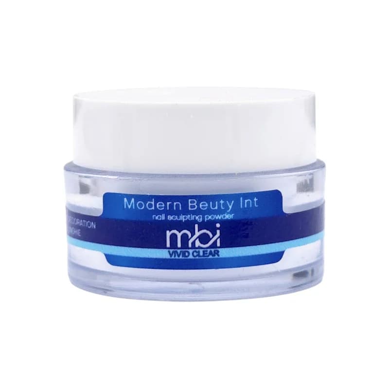 پودر کاشت ناخن مدرن بیوتی MBI | حجم 30گرم | رنگ Vivid Clear شفافیت کریستالی