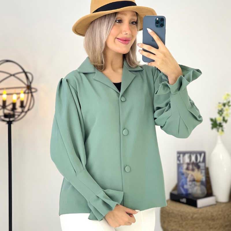 شومیز مازراتی آستین پفی کد 659 — تصویر ۳