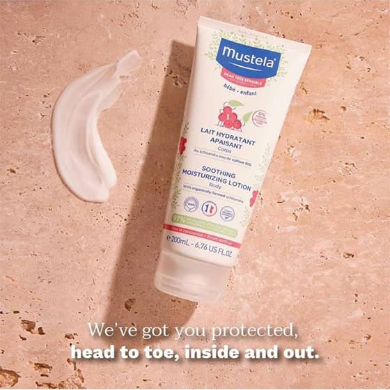 لوسیون بدن کودک ماستلا mustela مرطوب کننده.تسکین دهنده و ضد خارش 200ml — تصویر ۴