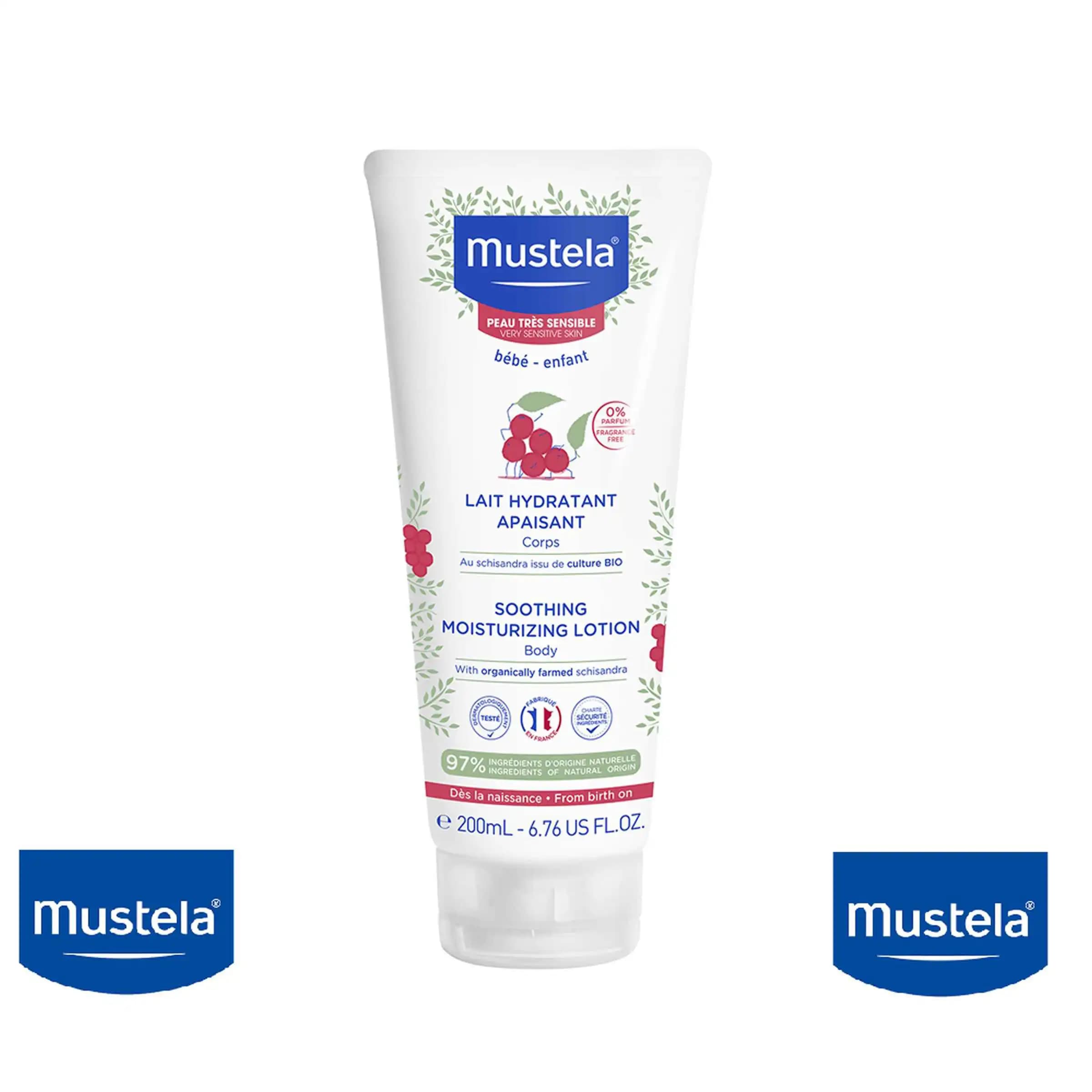 لوسیون بدن کودک ماستلا mustela مرطوب کننده.تسکین دهنده و ضد خارش 200ml — تصویر ۲
