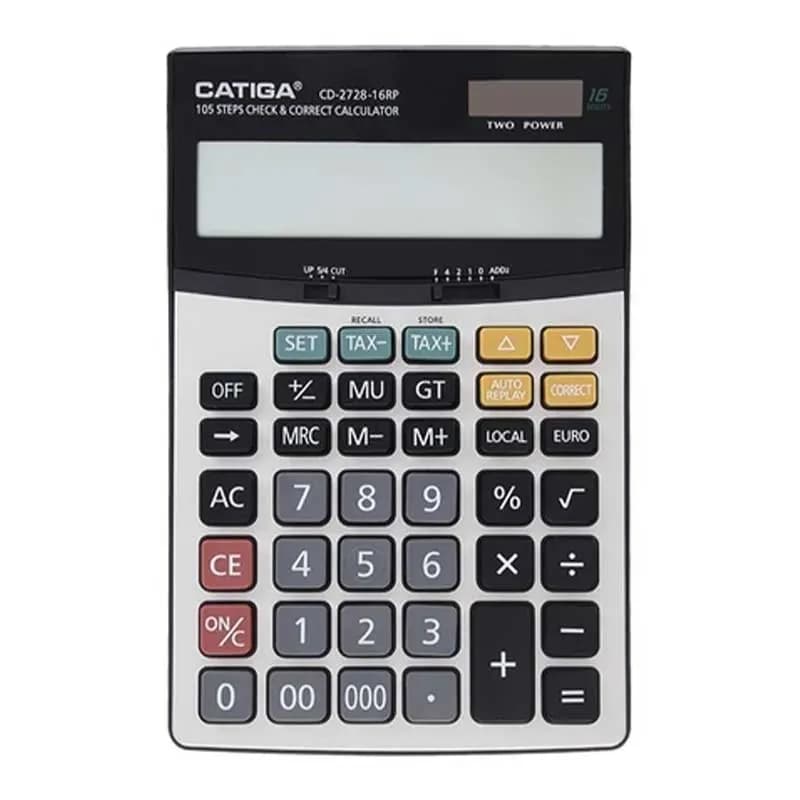 ماشین حساب رومیزی کاتیگا مدل CD-2728-16RP