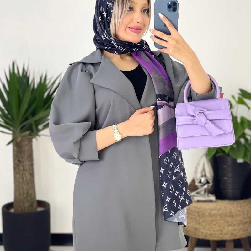 مانتو یقه انگلیسی آستین پفی کد 655 — تصویر ۷