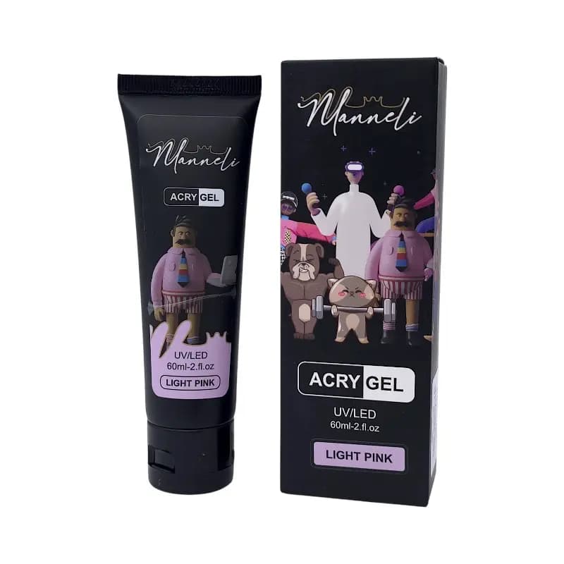پلی ژل کاشت ناخن مانلی Manneli | رنگ صورتی روشن Light Pink | حجم 60میل — تصویر ۲