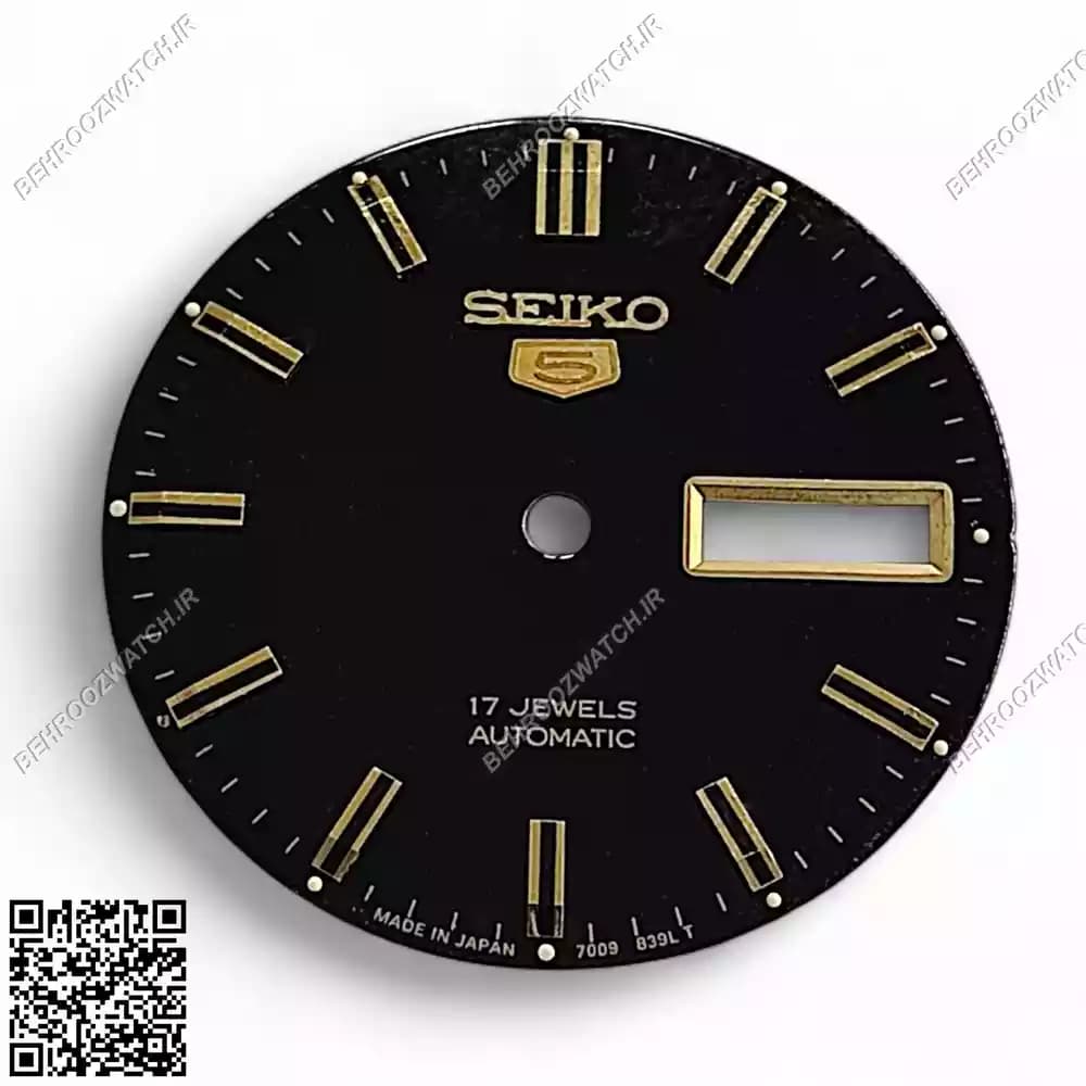 صفحه ساعت مچی سیکو 5 مردانه مشکی BS5.13-7009