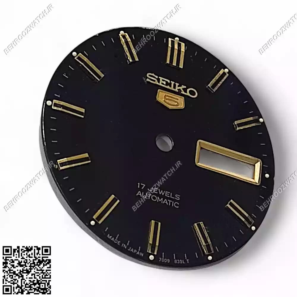 صفحه ساعت مچی سیکو 5 مردانه مشکی BS5.13-7009 — تصویر ۳