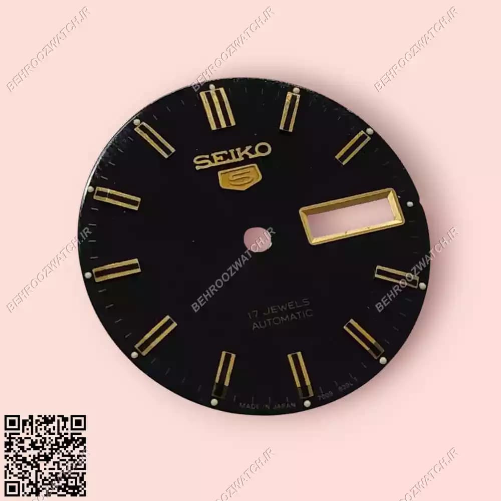 صفحه ساعت مچی سیکو 5 مردانه مشکی BS5.13-7009 — تصویر ۴