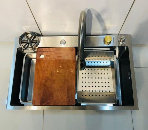سینک آبشاری کف زنبوری کروم هوادیائو — تصویر ۲