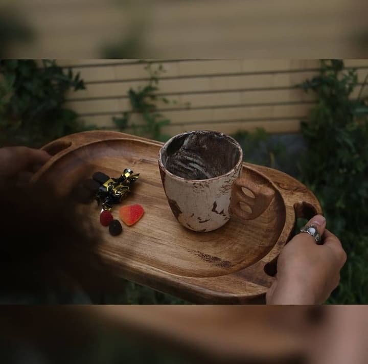 سینی چوبی مستطیلی 43 سانت کد 102101 — تصویر ۴