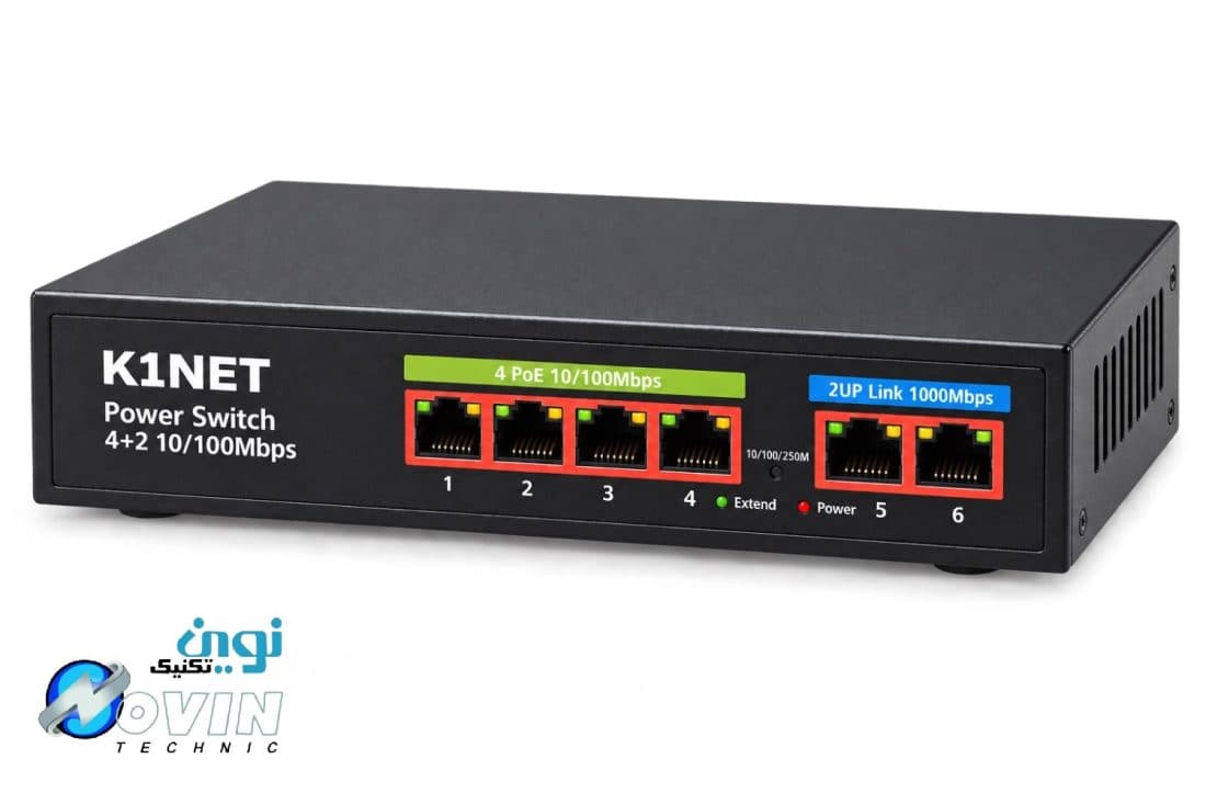 سوئیچ شبکه PoE کی‌ وان نت مدل K1NET P4U2