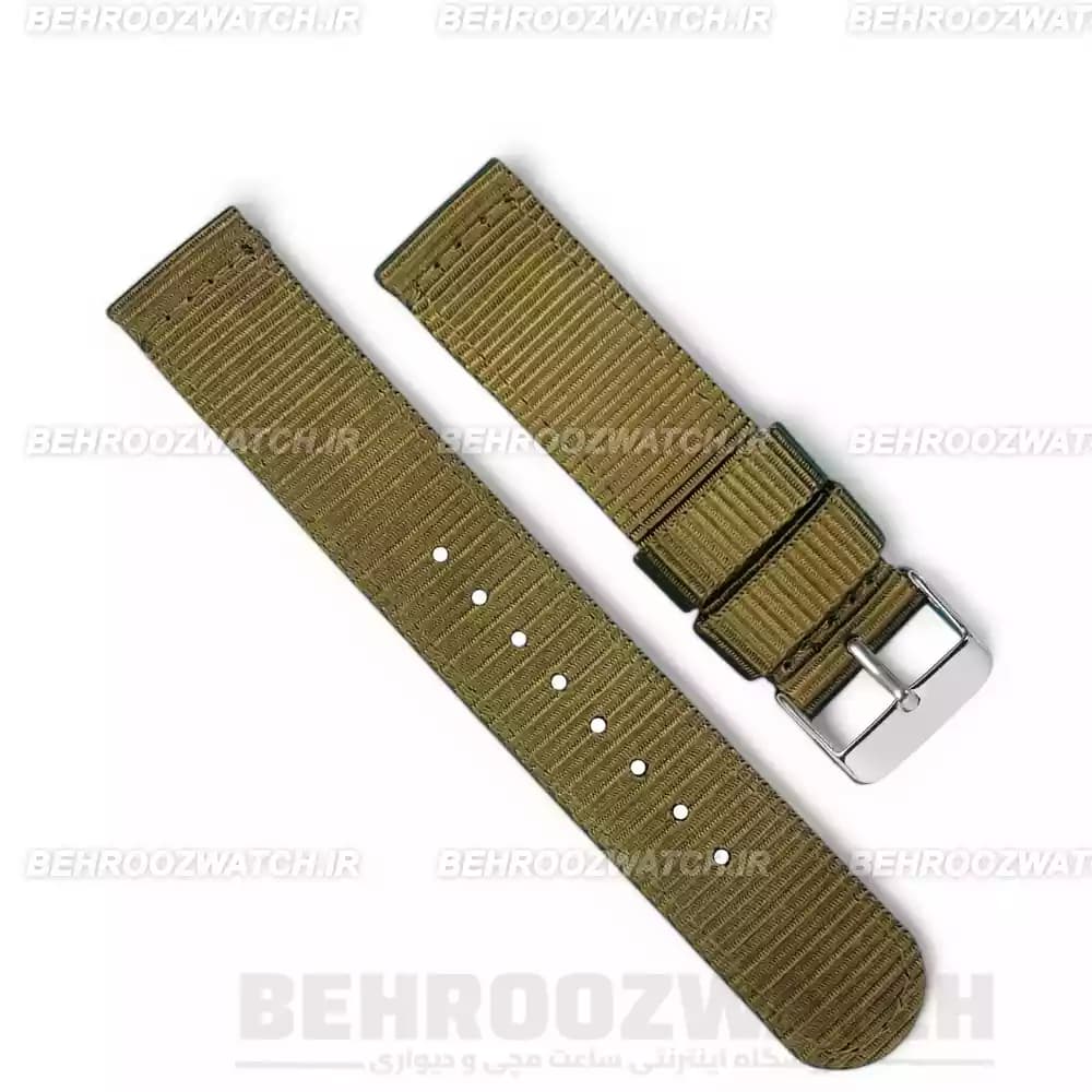بند ساعت مچی برزنتی زیتونی سیر B.A – استایلی کلاسیک و بادوام