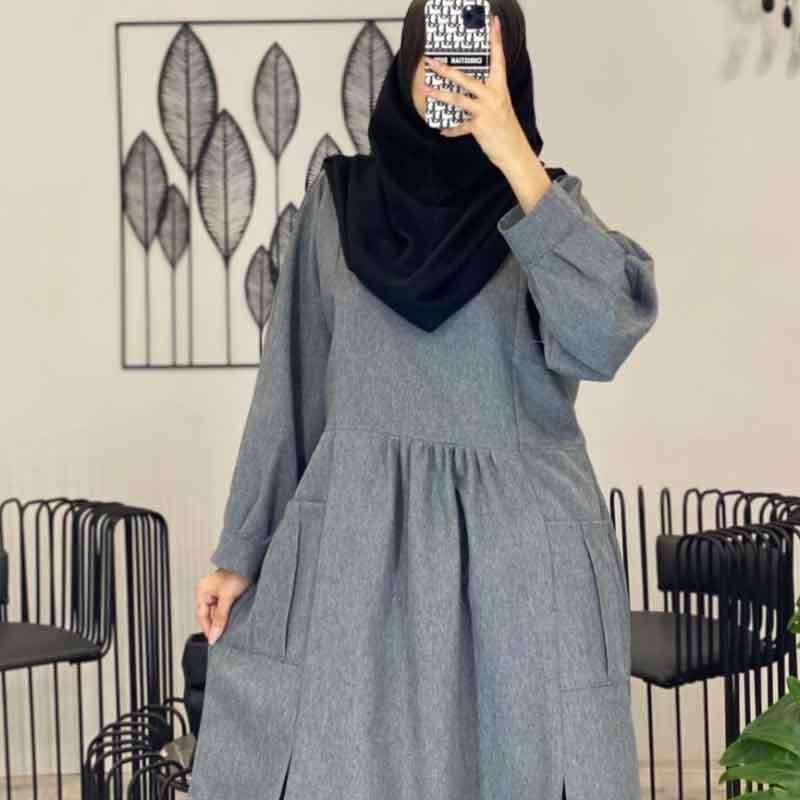 مانتو دانشجویی جلو بسته دو جیب — تصویر ۲