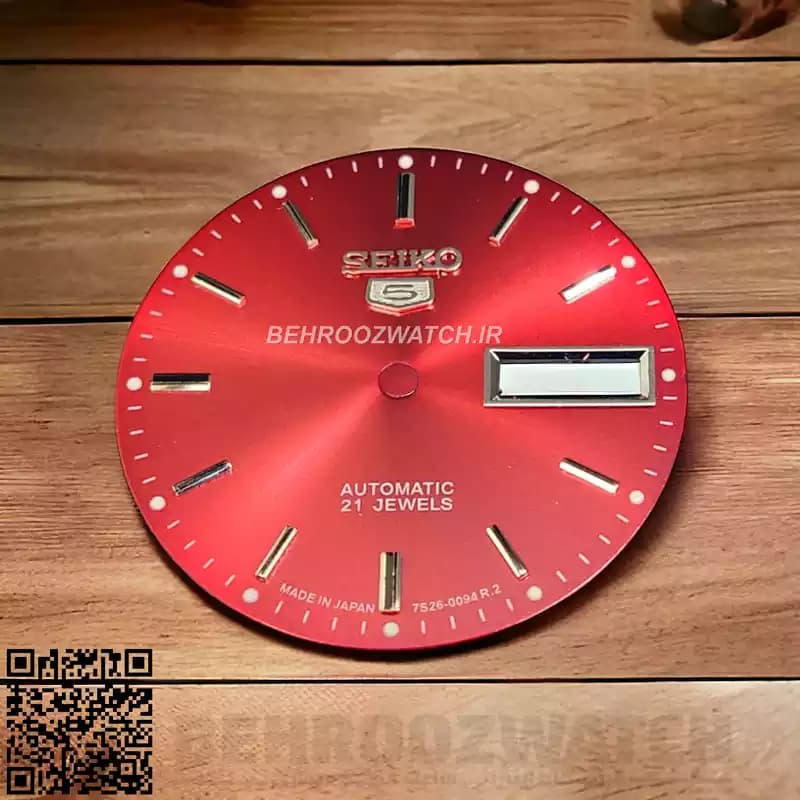 صفحه ساعت مچی سیکو 5 مردانه قرمز موتور 7009 — تصویر ۴