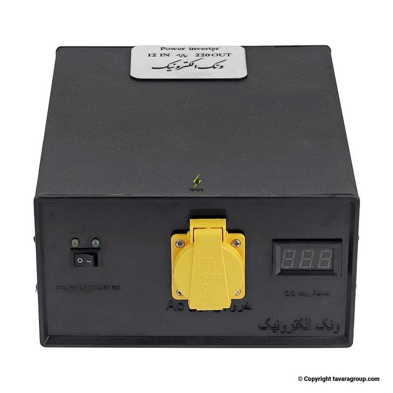 مبدل اینورتر صنعتی برق خودرو ونک الکترونیک 12V به 220V | ساخت ایران — تصویر ۴