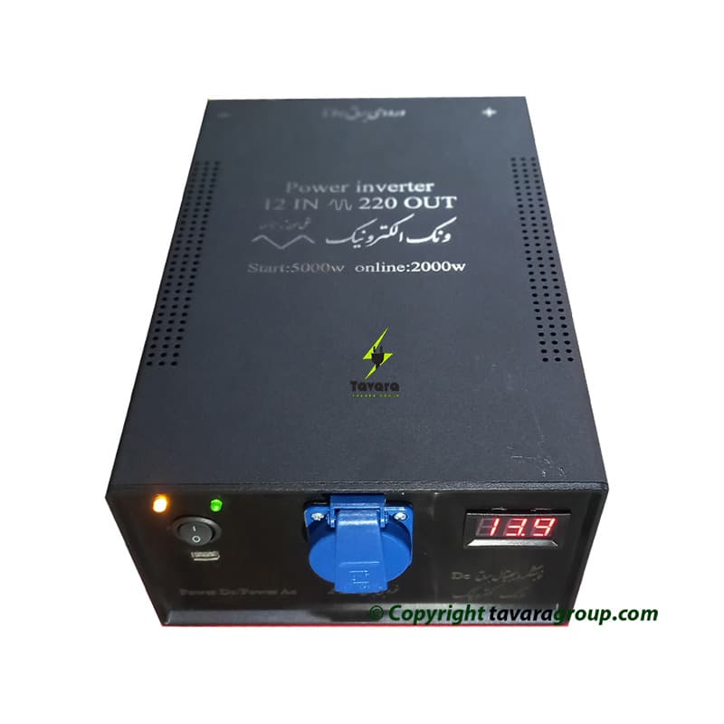 مبدل اینورتر صنعتی برق خودرو ونک الکترونیک 12V به 220V | ساخت ایران — تصویر ۵