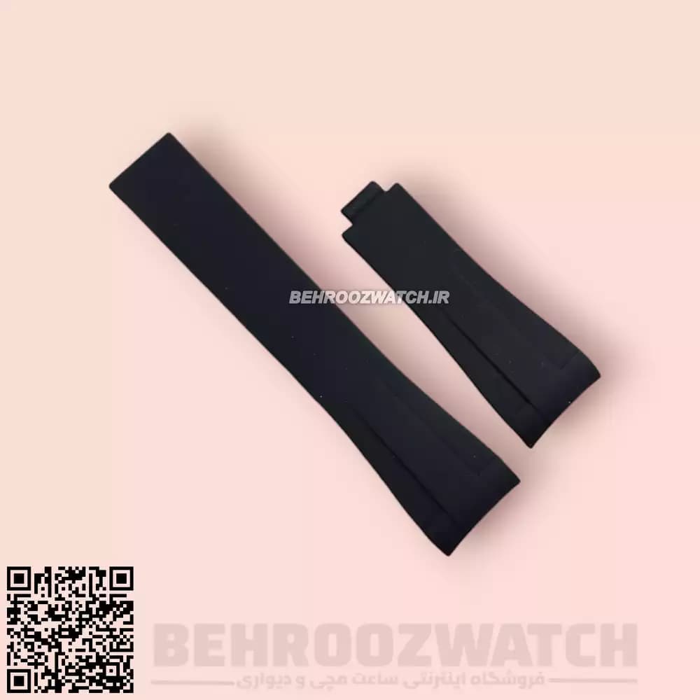 بند ساعت مچی رولکس ساب مارینر رابر فیکس مشکی Rolex Daytona Submariner Soft Rubber Strap — تصویر ۲
