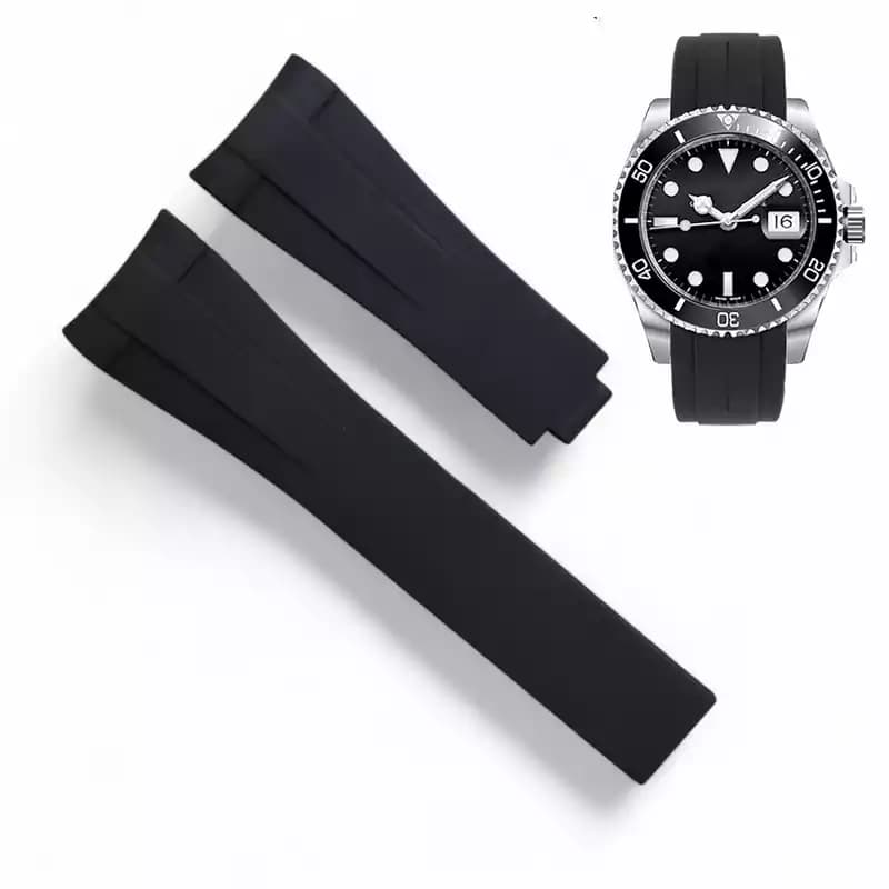 بند ساعت مچی رولکس ساب مارینر رابر فیکس مشکی Rolex Daytona Submariner Soft Rubber Strap
