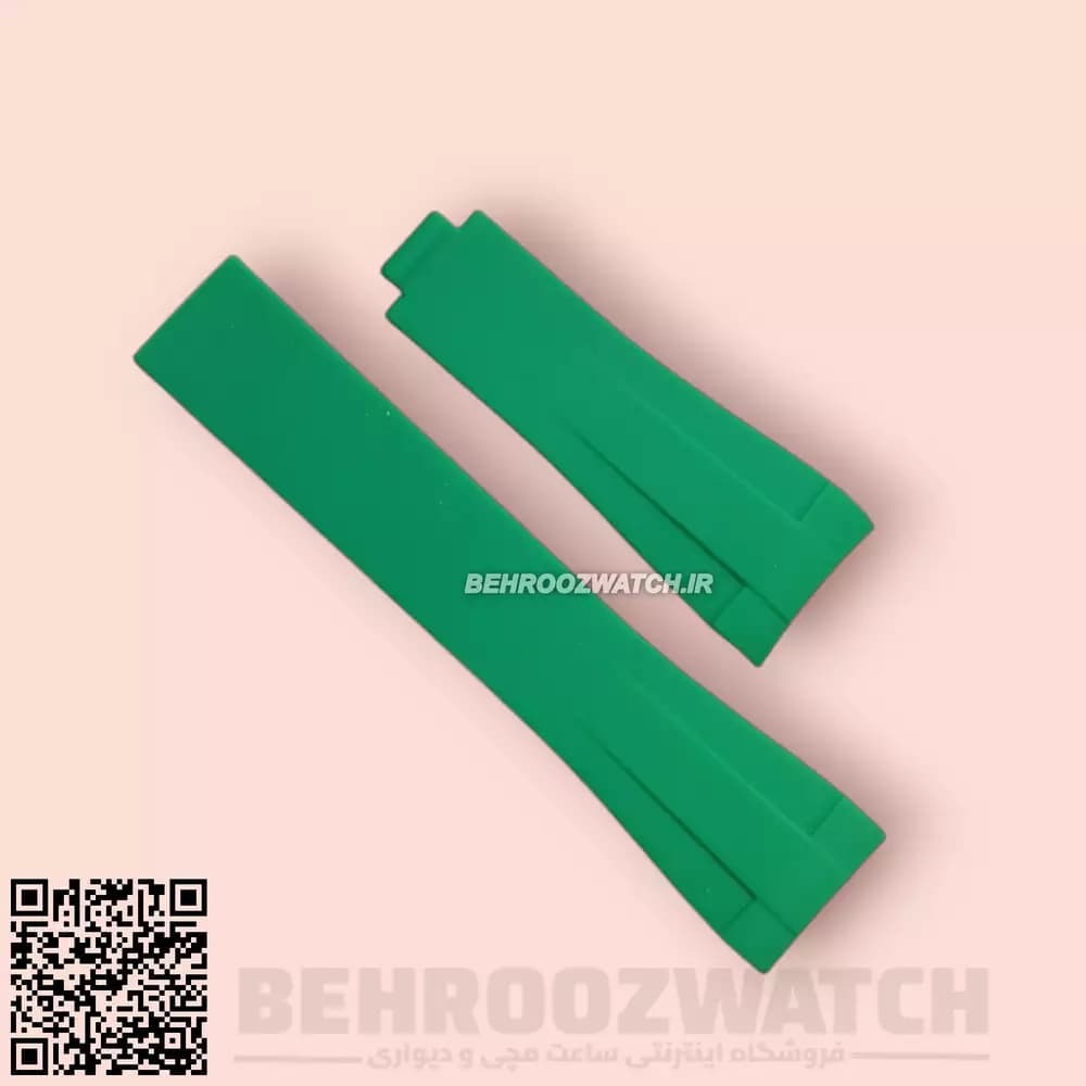 بند ساعت مچی رولکس ساب مارینر رابر فیکس سبز Rolex Daytona Submariner Soft Rubber Strap — تصویر ۲