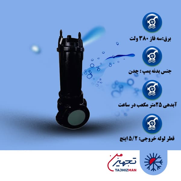 پمپ لجن کش ابارا مدل SST 65-15/3 T