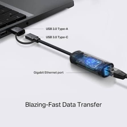 TPLINK UE310C USB Type-C to RJ45 Gigabit Ethernet network adapter — تصویر ۴