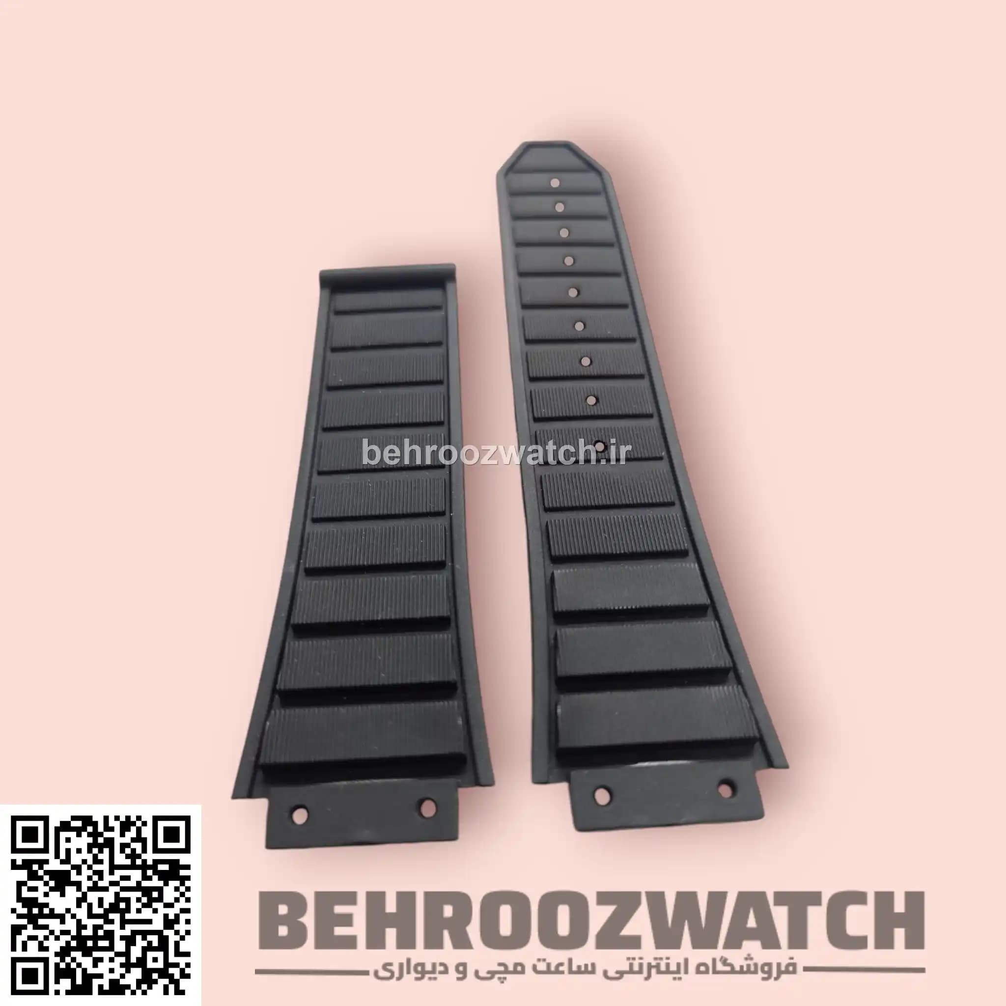 بند ساعت هابلوت رابر مشکی Strap Hublot King Power — تصویر ۳