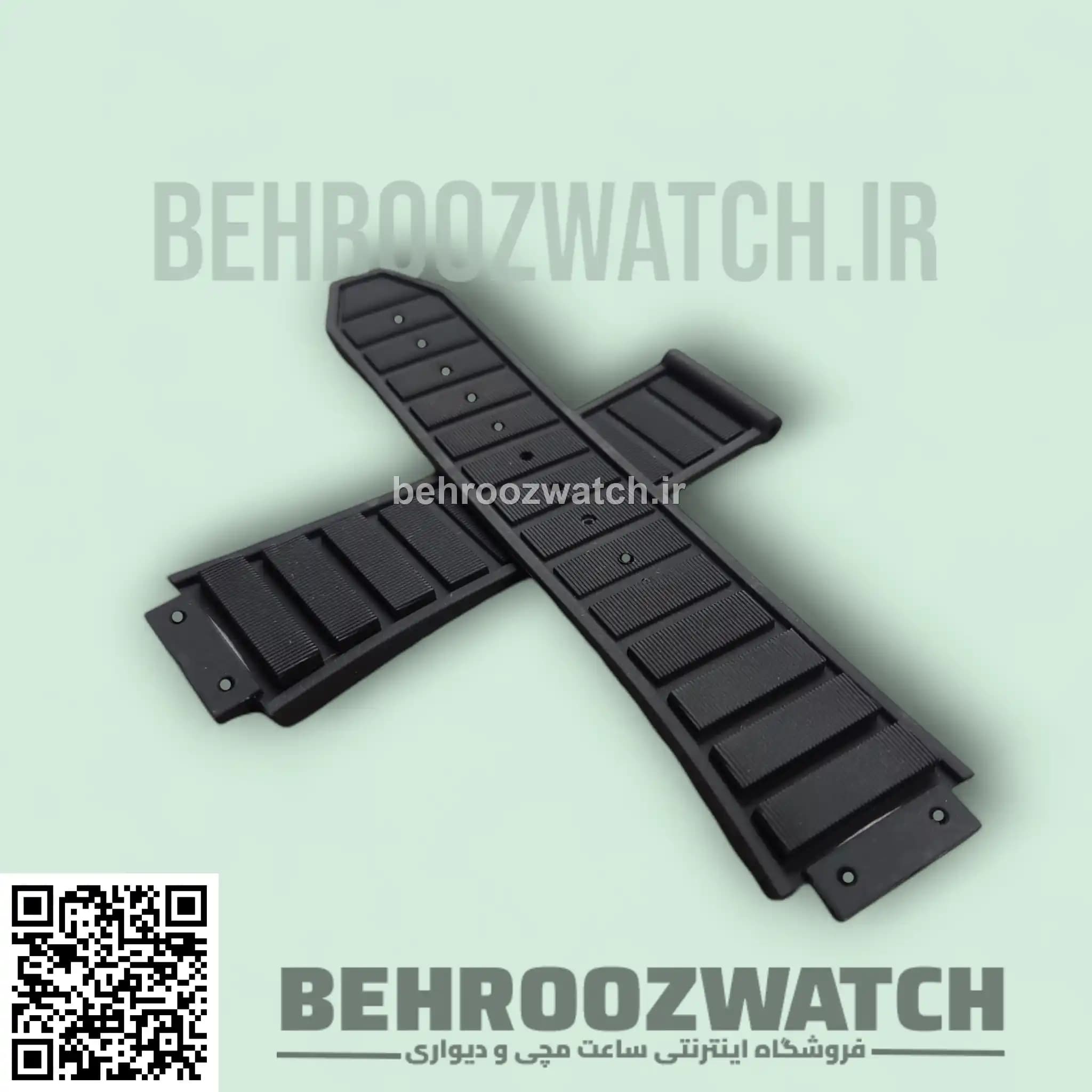 بند ساعت هابلوت رابر مشکی Strap Hublot King Power — تصویر ۴