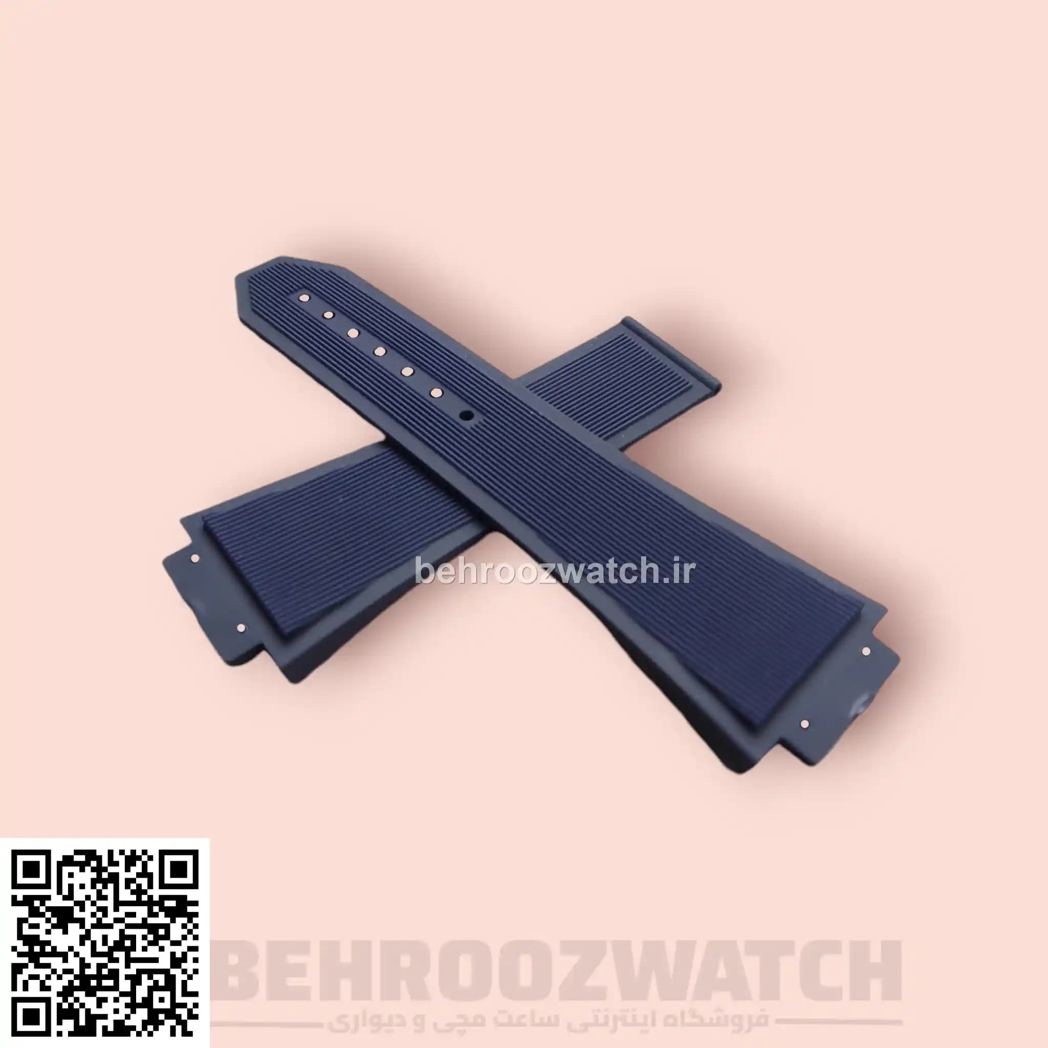 بند ساعت هابلوت رابر سرمه ای Strap Hublot Square Bang — تصویر ۴