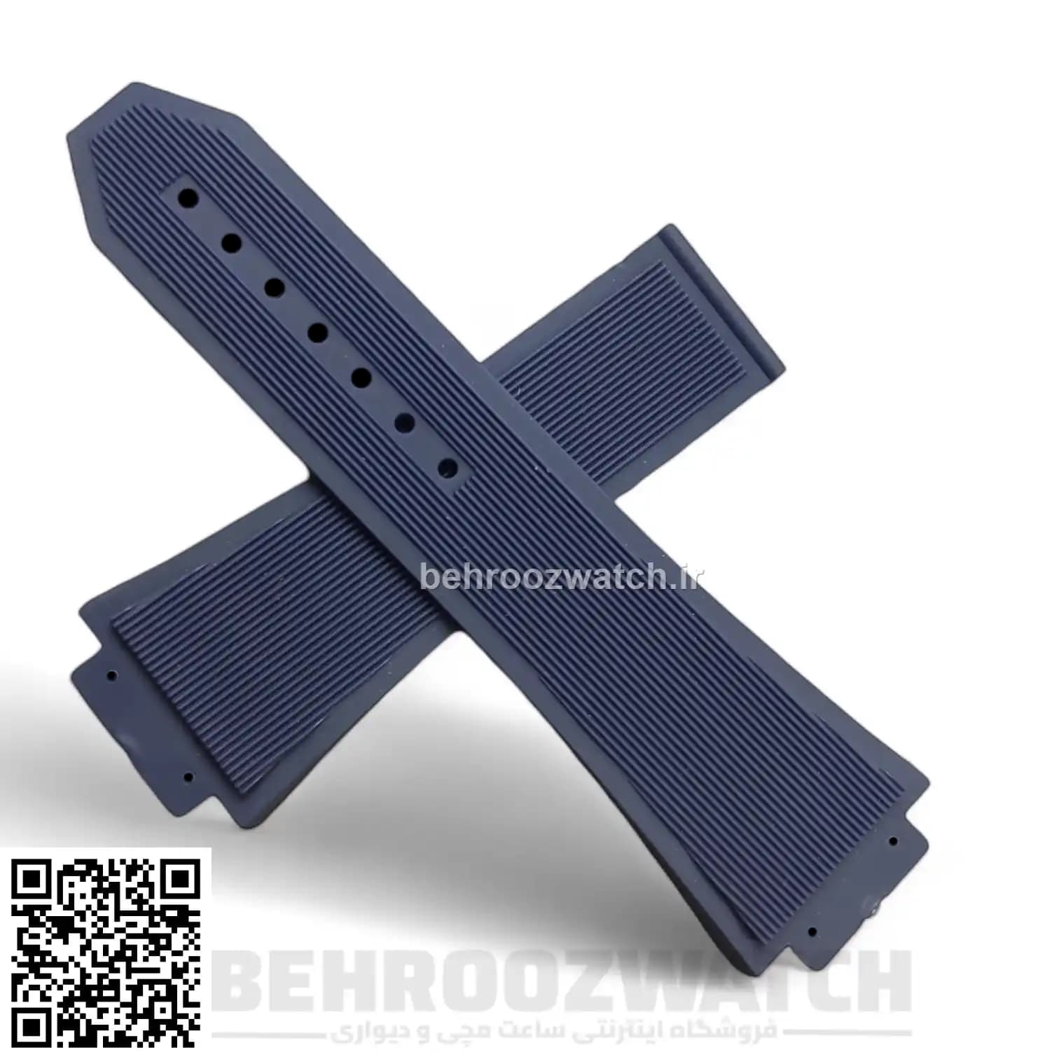 بند ساعت هابلوت رابر سرمه ای Strap Hublot Square Bang — تصویر ۳