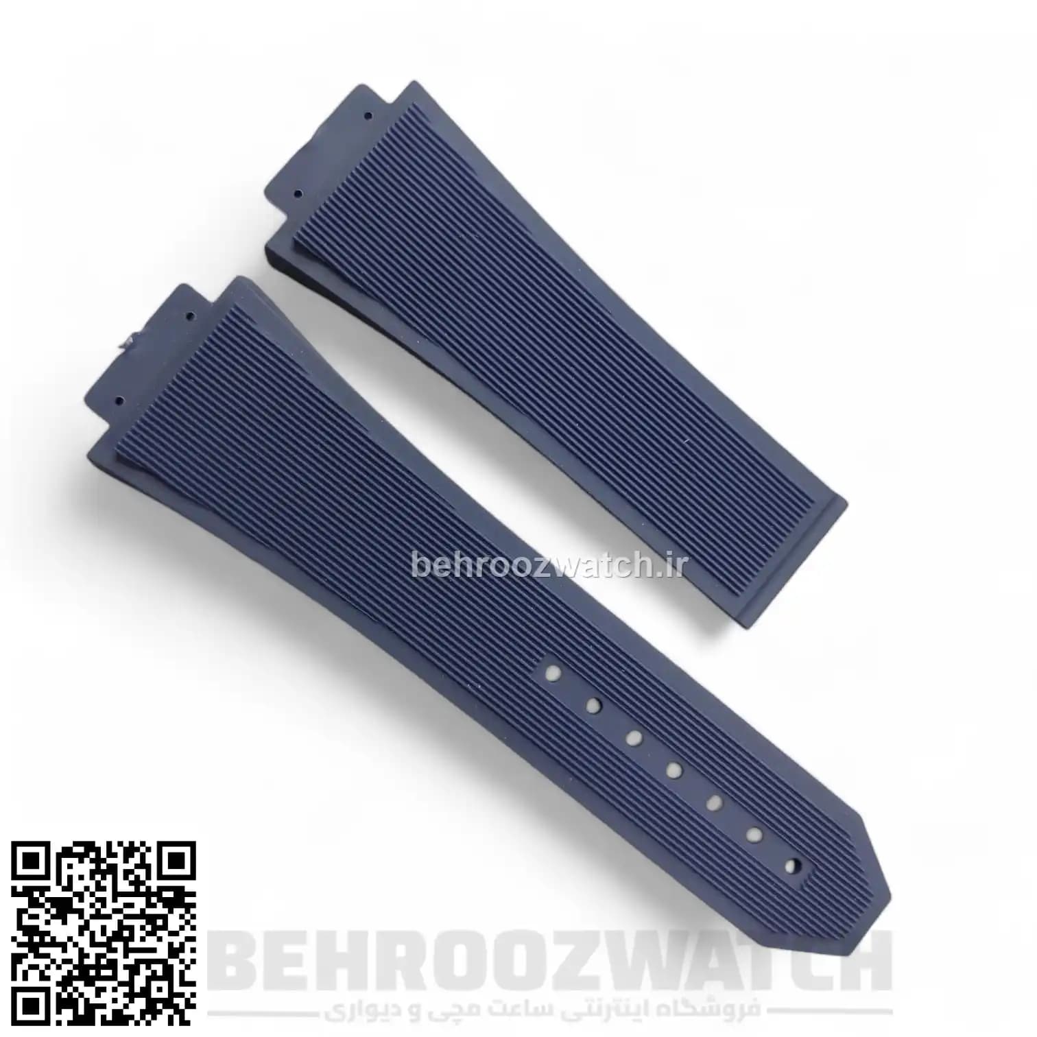 بند ساعت هابلوت رابر سرمه ای Strap Hublot Square Bang