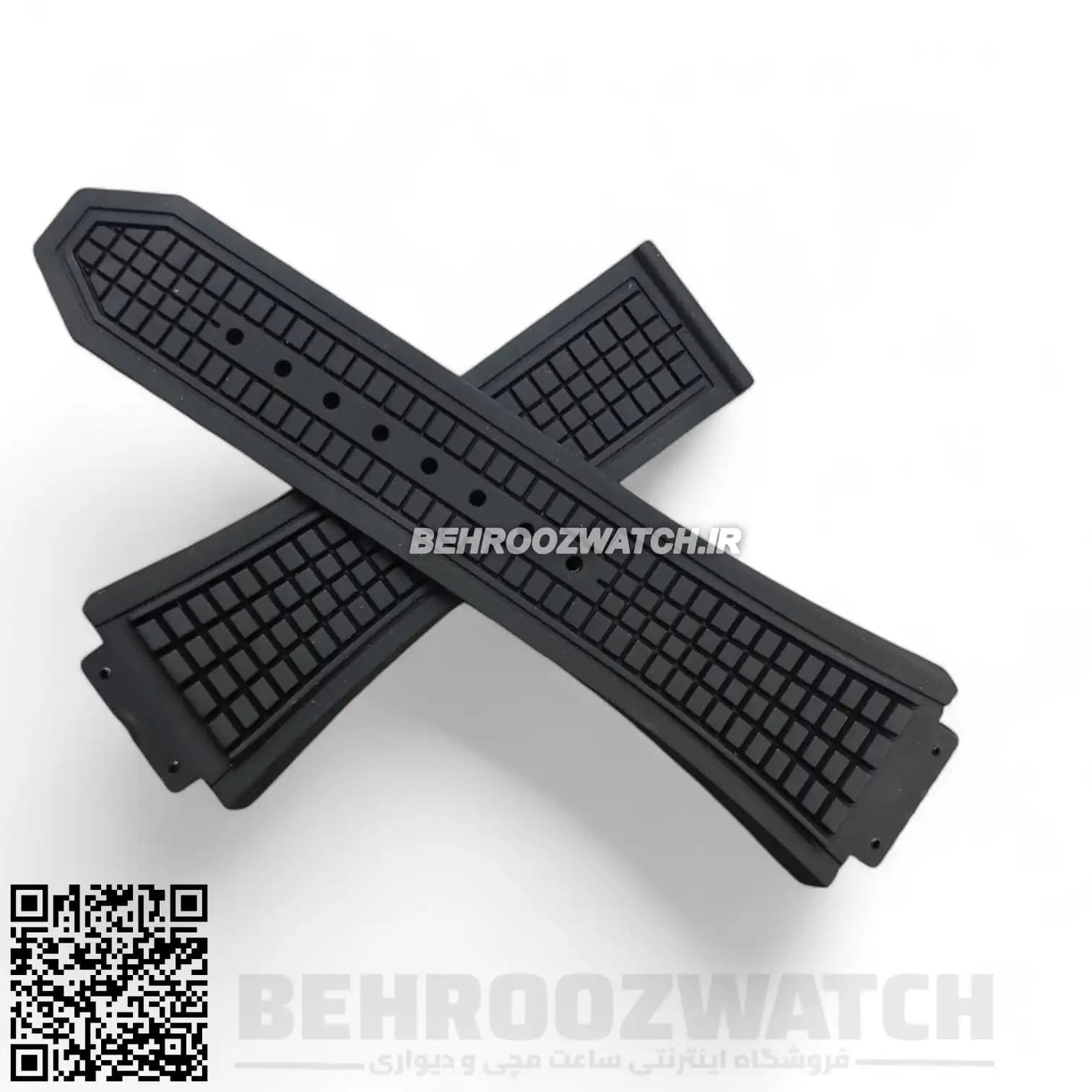 بند ساعت هابلوت رابر مشکی Strap Hublot Square Bang — تصویر ۳