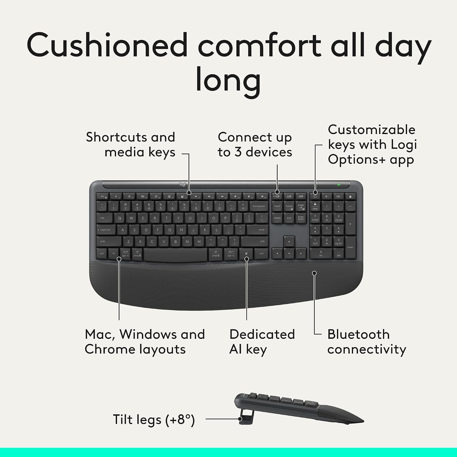 Logitech Signature Comfort Plus MK880 Wireless Keyboard — تصویر ۷