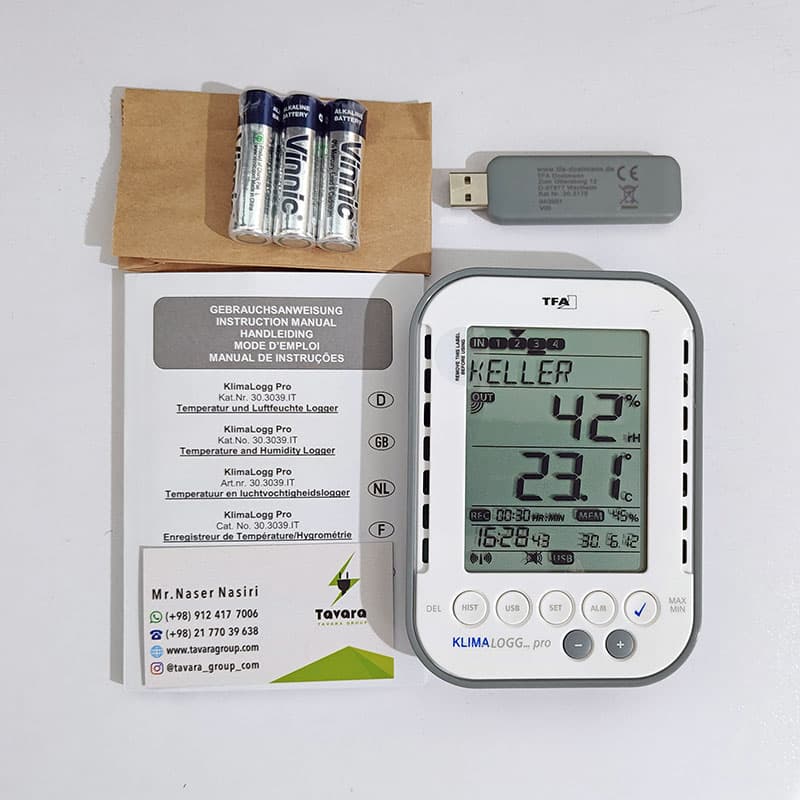 دیتالاگر ثبت دما و رطوبت تفا مدل صنعتی آزمایشگاهی Data Logger TFA 30.3039 — تصویر ۴