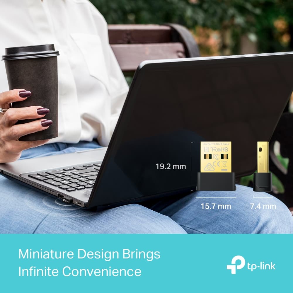Tplink Archer TX10UB Nano Neu AX900 Nano Wi‑Fi 6 Bluetooth 5.3 USB‑Adapter — تصویر ۸