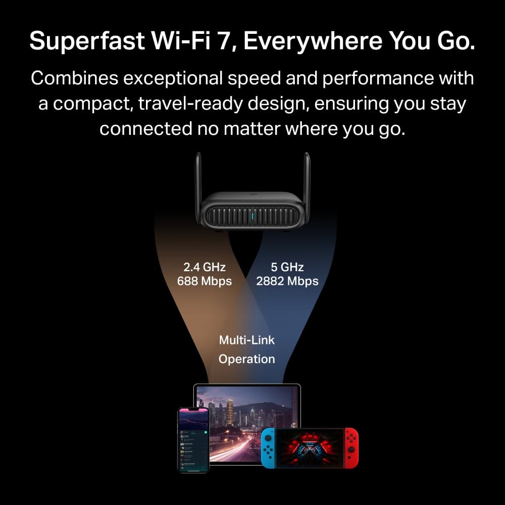 TPLINK TL-WR3602BE BE3600 Wi-Fi 7 Travel Router — تصویر ۶