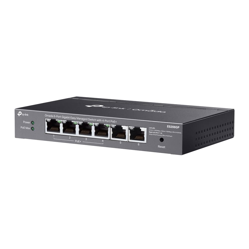 TPLINK ES206GP Omada 6-Port Gigabit Easy Managed Switch with 4-Port PoE