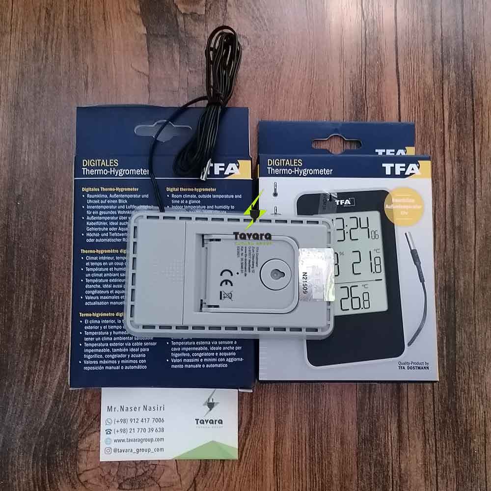 دماسنج و رطوبت سنج – ترموهیدرومتر دیجیتال تی اف ای TFA کد 30.5048 پراب دار — تصویر ۶