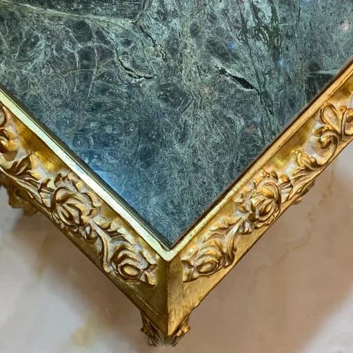 میز تلفن طلایی چوبی منبت — تصویر ۲