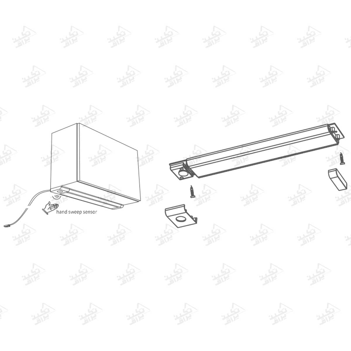 چراغ LED زیر یونیت هوایی فانتونی مدل آئورو N533_N534_N535 — تصویر ۴