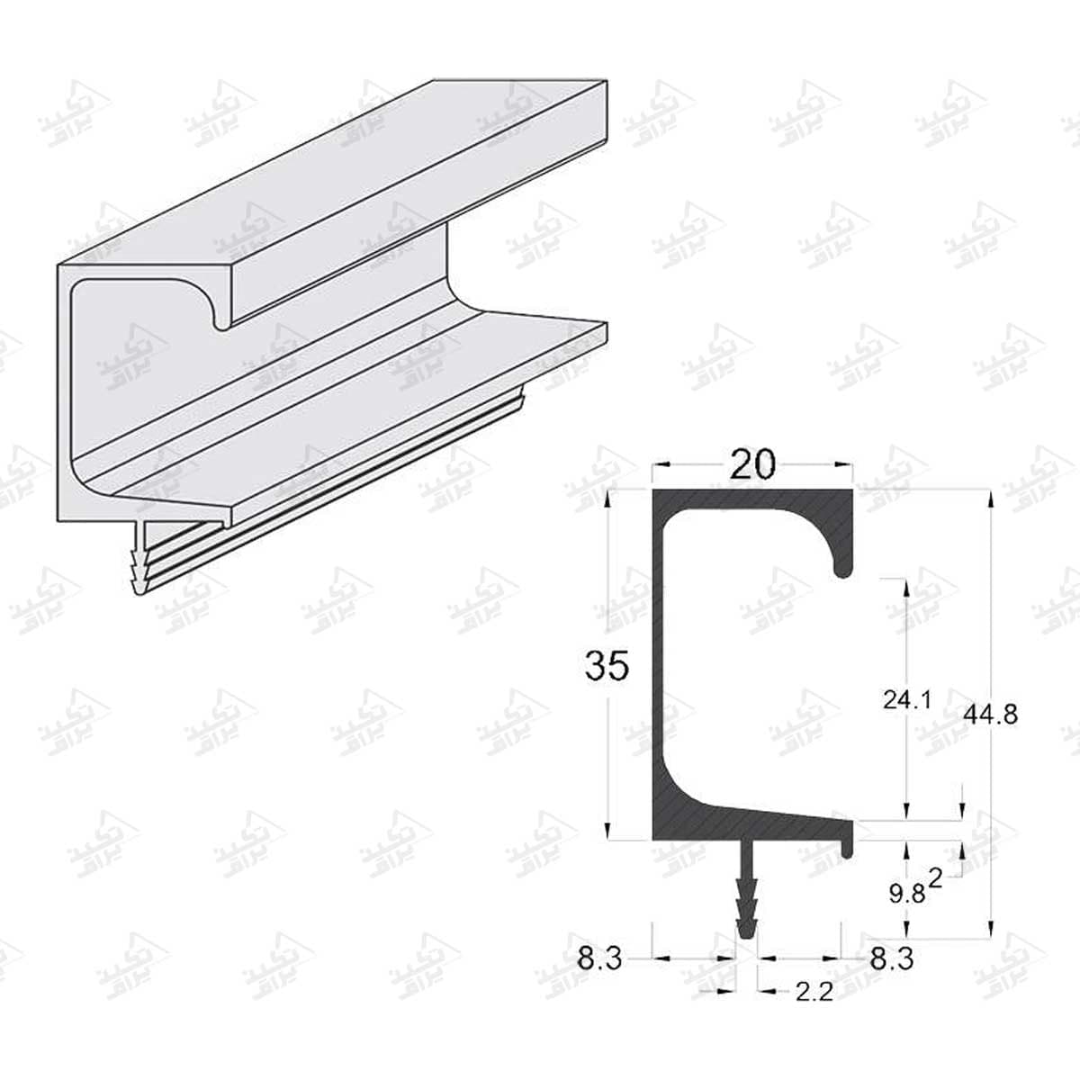 دستگیره پروفیلی G فرم نانو ضد خش سوپر مات فانتونی مدل L251~L254 — تصویر ۳
