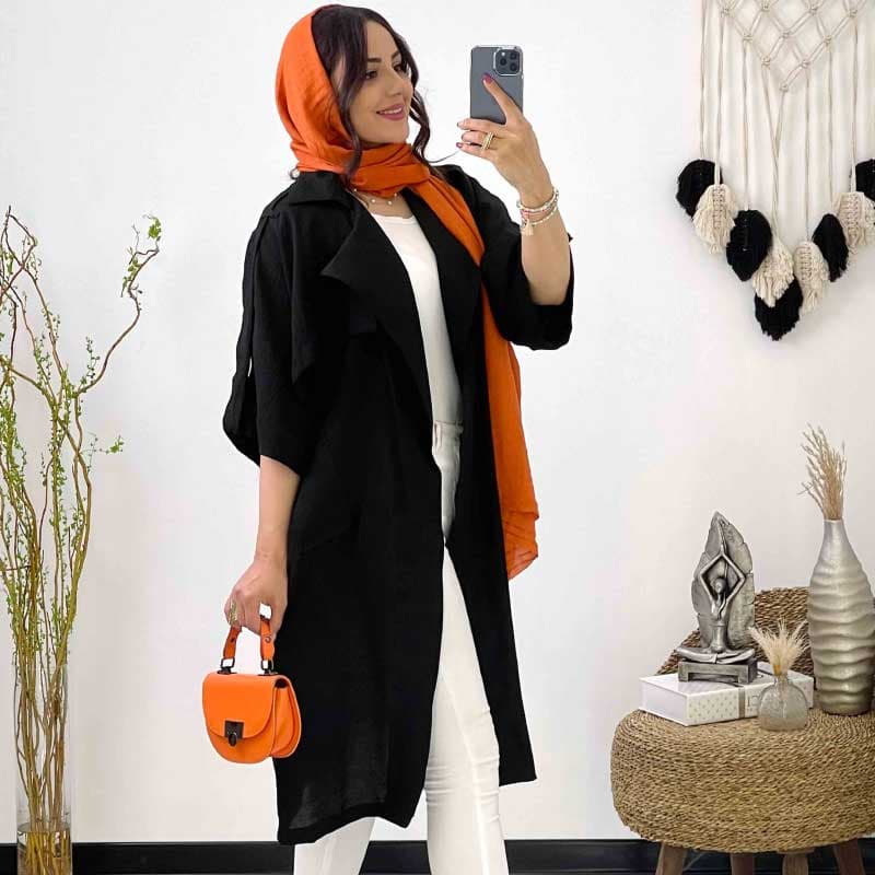 مانتو بلند آستین پاگن دار — تصویر ۴