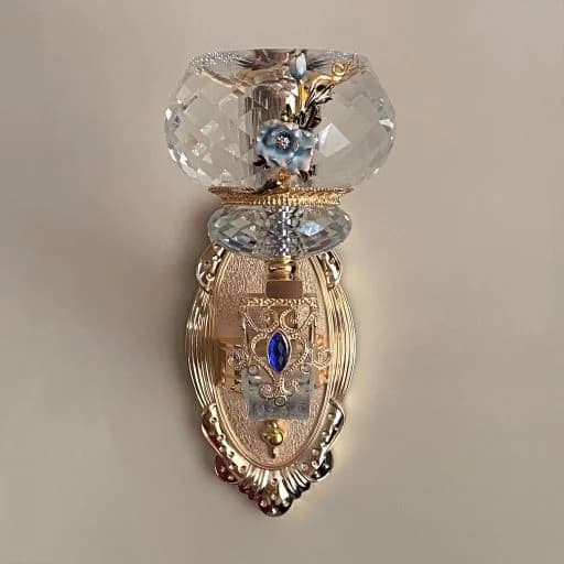 چراغ دیواری کلاسیک طلایی و آبی