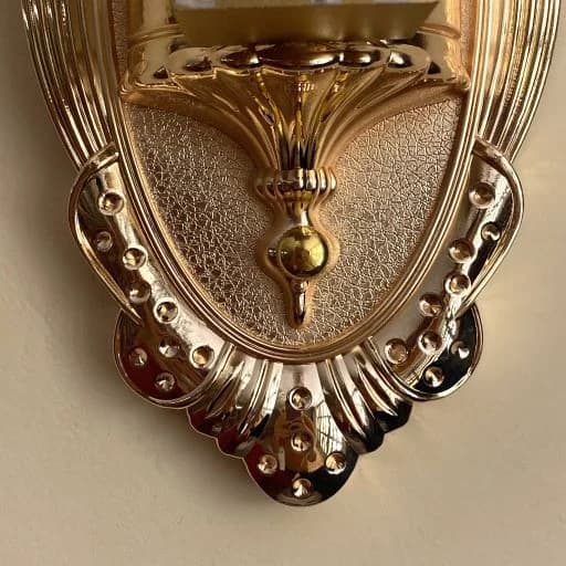 چراغ دیواری کلاسیک طلایی و آبی — تصویر ۵