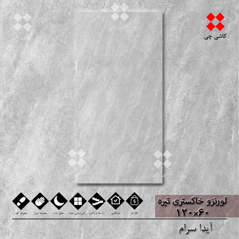 لورنزو خاکستری تیره 60×120 مات درجه 2 — تصویر ۳