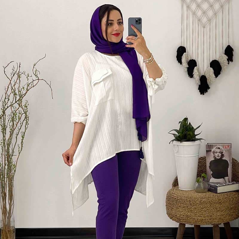 مانتو جلو بسته تک جیب — تصویر ۲
