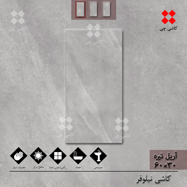 آریل طوسی تیره 30×60 براق درجه 2 — تصویر ۲