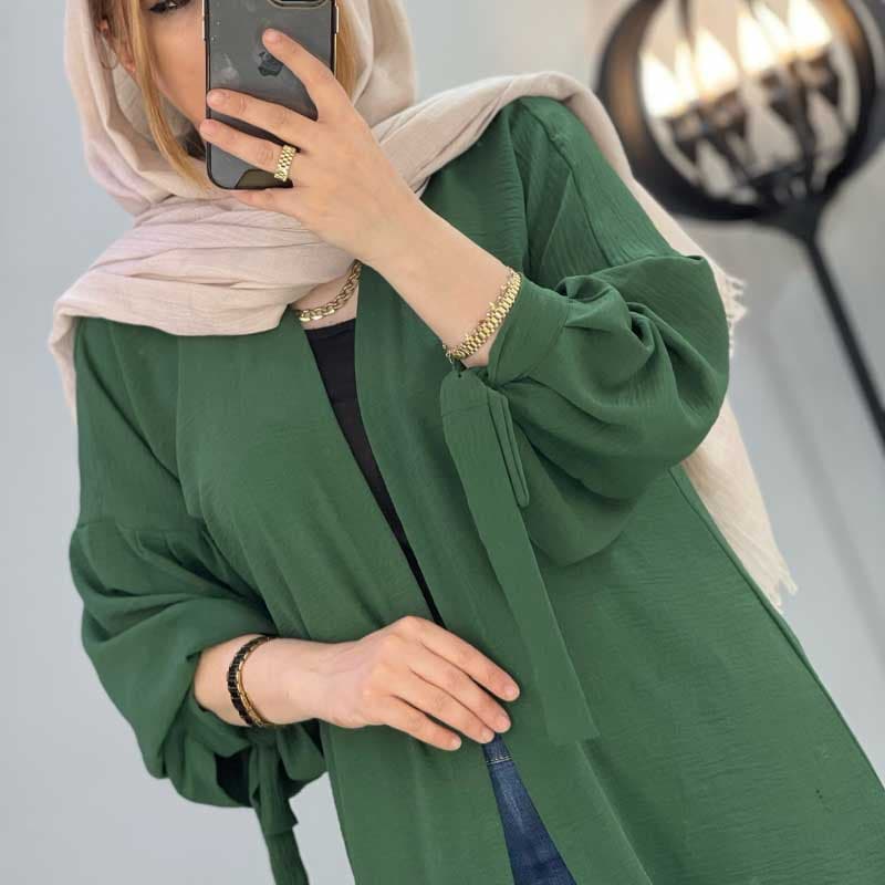 مانتو ابروبادی آستین گره ای — تصویر ۵