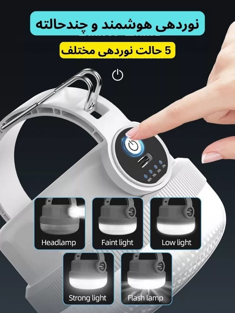 چراغ آویز اضطراری شارژی DP-7824 — تصویر ۳