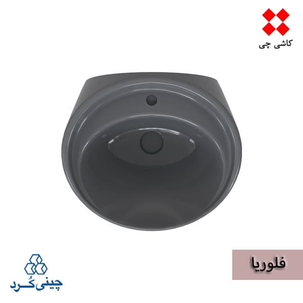 روشویی نیم پایه فلوریا طوسی براق درجه 1 — تصویر ۲