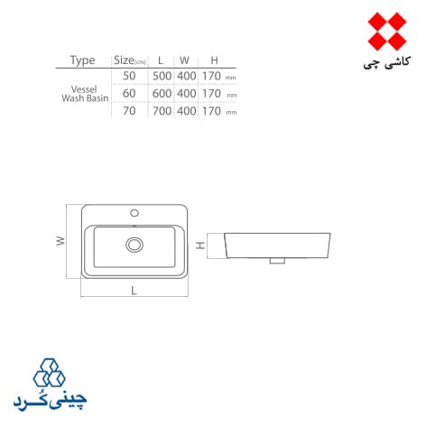 روشویی روکابینتی فیتونیا سایز 60 درجه 2 — تصویر ۲
